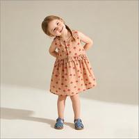 OEM ODM Vêtements en coton pour enfants d'été, robe de princesse à fleurs pour fillettes, vêtements pour enfants sans manches