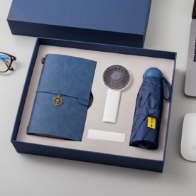 Set de Cuaderno Personalizado A5 con Mini Ventilador, Paraguas y USB de 16G, Regalo Corporativo con Cubierta de Cuero Sintético y Piel Sintética - Product Image 3