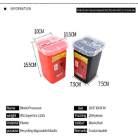 Conteneur de jetement de lames de rasoir en plastique durable pour usage professionnel en salon de coiffure