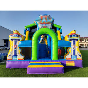 Châteaux gonflables pour chiens à pattes éco-responsables pour l'extérieur, double toboggan pour enfants, château gonflable avec garantie de 3 ans - Product Image 3