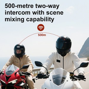 Auriculares Inalámbricos para Casco Q08 MAX con Pantalla LCD, Intercomunicador Full Duplex de 300M para 2 Motociclistas - Product Image 6