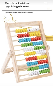 Divertido juguete de madera 3D Abacus Marco de conteo tarjeta educativa modelo de matemáticas para niños Unisex durante 2-4 años para fiestas de aprendizaje - Product Image 6