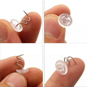 Штифты-заколки 100 шт., с прозрачной головкой, пластиковые и стальные, швейные принадлежности для обивки, крепления чехлов и накидок на кровать - Product Image 3