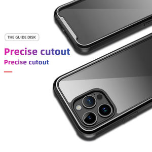 Funda de teléfono 3 en 1 con armadura de aluminio sólido, cubierta acrílica transparente con gradiente negro para iPhone 14 Pro Max, gran oferta 2022 - Product Image 4