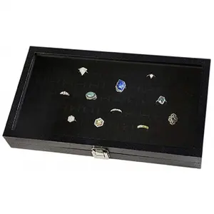 Boîte à bijoux en carton de haute qualité personnalisée Insert en mousse de velours Matériaux d'emballage écologiques