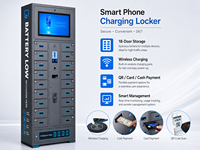 Casier de recharge intelligent commercial à 18 portes avec recharge sans fil, paiement par carte QR et espèces, station de stockage mobile sécurisée