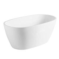 Baignoire autoportante en acrylique, design moderne, surface solide, couleur blanche, pour appartement et salle de bain d'hôtel