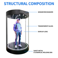Projecteur holographique à diode électroluminescente 3D Holobox humain pour publicité intérieure/extérieure avec ventilation corporelle