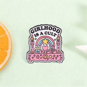 Creative <span class=keywords><strong>Girlhood</strong></span> Is A Cult Set de Pins Esmaltados, Insignia Metálica Rosa Arcoíris, Pin de Solapa Elegante Feminista, Decoración y Regalo - Product Image 1