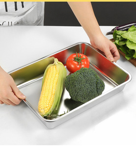 Plateau de cuisson en acier inoxydable 304 de qualité alimentaire, plateau de cuisson profond pour Restaurant, plateaux de service pour Restaurant d'hôtel - Product Image 5