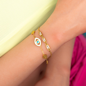 Pulsera con Colgante de Ojo Turco, Chapado en Oro de 18K, Acero Inoxidable, Joyería de Moda, Regalo para Mujer - Product Image 1