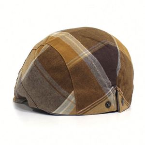Gorro de Algodón Informal Estilo Británico Ivy, Otoño e Invierno, Retro, con Bloques de Color, Gorra Newsboy, Transpirable, Cómodo, Unisex, Deportivo - Product Image 5