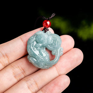 Colgante Pixiu de Jadeíta Natural Azul Agua, Joyería para Hombre y Mujer, Jade al por Mayor, Regalo con Certificado de Tasación PX17 - Product Image 4