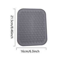 Tapis de séchage de vaisselle en silicone écologique pour cuisine, mini-tapis de séchage avec poignée en bois douce au toucher, dessous de plat antidérapant
