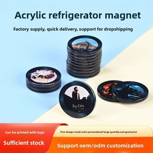 Magnete per Frigorifero in Acrilico Nero con Copertina di Album Musicale, Decorazione Creativa Personalizzabile con Testo e Foto, Adesivo Magnetico Personalizzato - Product Image 3