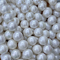 Perles d'eau douce de grande taille 10-13 mm, presque rondes, blanches, en vrac, pour la fabrication de bijoux, commande en gros, directement de l'usine