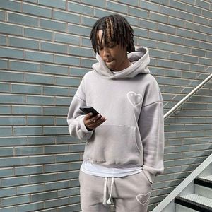 Ensemble sweat-shirt et pantalon de survêtement pour homme en coton 100% de haute qualité, streetwear, écologique, respirant, poids lourd pour l'hiver - Product Image 6
