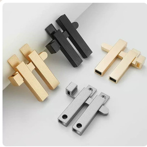 Loquet de porte adhésif en alliage d'aluminium, design minimaliste givré, installation facile pour les portes principales et de salle de bain, double ouverture - Product Image 3