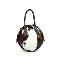 Nouveau sac à main en cuir véritable haut de gamme pour filles, imprimé léopard, fermeture éclair, polyester, tendance mode, fourrure intégrée, couleur contrastée
