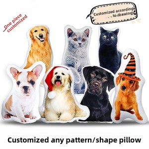 Coussin décoratif personnalisé en peluche et coton PP, simulation 3D d'animal domestique humanoïde - Plusieurs tailles, cadeau d'anniversaire pour petite amie - Product Image 2