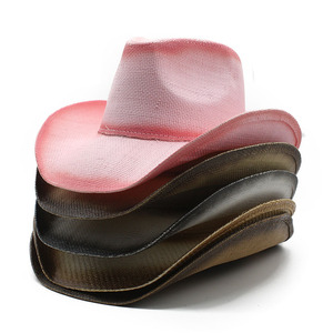 Sombrero de <span class=keywords><strong>Vaquero</strong></span> de Paja Estilo Veraniego con Protección Solar para Hombre y Mujer, <span class=keywords><strong>Pintado</strong></span> con Spray, Estilo Occidental - Product Image 6