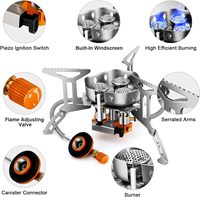 Réchaud à gaz manuel portable et léger en acier inoxydable avec allumage, idéal pour les voyages, les pique-niques, les situations d'urgence et les kits de survie en cas de catastrophe, pliable