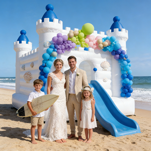 Château gonflable élégant pour <span class=keywords><strong>mariage</strong></span> avec château de saut romantique et configuration de terrain de jeu gonflable - Product Image 2