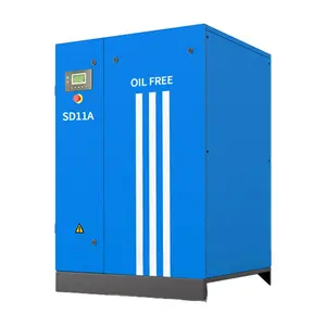 Compresseurs d'air silencieux sans huile de type unité industrielle silencieuse 11KW 15HP à économie d'énergie avec logo personnalisé