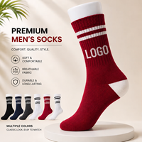 Chaussettes pour hommes de haute qualité avec logo personnalisé, créez votre marque, logo personnalisé brodé, chaussettes en jacquard, chaussettes de sport avec logo personnalisé