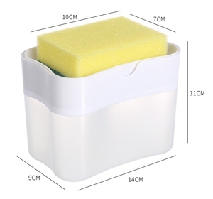 Distributeur automatique de <span class=keywords><strong>savon</strong></span> <span class=keywords><strong>liquide</strong></span> pour cuisine avec brosse à <span class=keywords><strong>vaisselle</strong></span> et éponge intégrée - Product Image 2