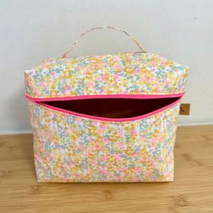 Sacs à maquillage en coton écologiques de grande capacité, poignée souple, organisateur de cosmétiques personnalisé, fermeture éclair portable pour sac de voyage, femmes - Product Image 4