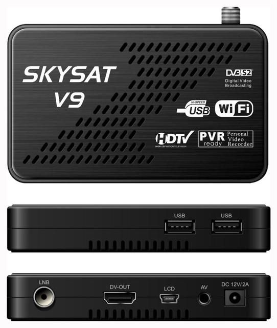 High Quality Satellite Receiver SKYSAT V9 Digital 1080P Full HD DVB-S2 MPEG4 3G Dongle for Network Sharing