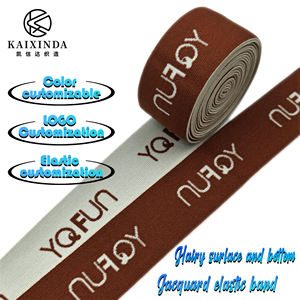 Fabricantes Chineses de Faixas Elásticas Jacquard Coloridas em Nylon com Padrão de Letras para Acessórios de Vestuário - Product Image 1