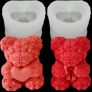 DIY Scented Rose Bear Handmade Silicone Candle <b>Mold</b> Valentine's Day 3D Love Gift Eco-Friendly Dishwasher Safe Custom Logo <b>Cake</b> - Product Image 1