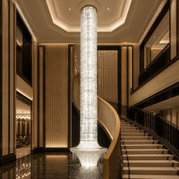 Lustre Colonne en Cristal de Luxe Moderne et Contemporain à LED pour Hôtels, Résidences, Villas, Escaliers et Banquets de Mariage