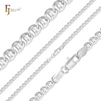 Cadena de Eslabones Martillados Mariner Sunburst de FJ Fallon Fashion Jewelry, Chapada en Oro de 14K, Base de Latón en Dos Tonos