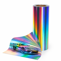 Vinilo Adhesivo Holográfico Iridiscente Arcoíris para Coches, Imprimible con Tinta Eco-Solvente, Rollo de PVC Imprimible