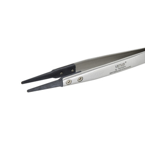 Vetus ESD Tweezers ESD249 Antistatic Flat Nose Stainless Steel <b>Precision</b> <b>Tool</b> - Product Image 2