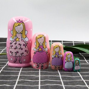 Prix bas en gros rose à pois petit ange cadeaux d'anniversaire poupée matriochka <span class=keywords><strong>russe</strong></span> poupée gigogne à cinq étages - Product Image 5