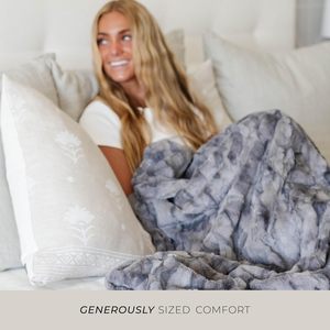 Lớn Thanh Lịch Ấm Cúng Giả Lông Ném Chăn Siêu Mềm Ấm Nhà Ghế Sofa Couches Giường Ghế Thân Thiện Với Môi Dệt Mô Hình In - Product Image 3