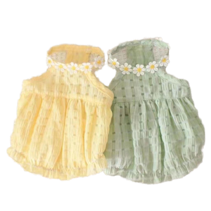 Lindo Vestido de Verano para <span class=keywords><strong>Gatos</strong></span> con Estampado de Puntos Amarillos, Falda de Poliéster para Mascotas, Ropa para <span class=keywords><strong>Gatos</strong></span> Británicos de Pelo Corto y Ragdoll - Product Image 3