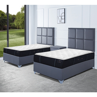 Lit plateforme simple pliable de luxe, design classique mi-siècle moderne, rembourré, écologique, gain de place pour chambre à coucher