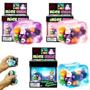 Almacén de EE. UU. Venta al por mayor a granel Set de miniaturas de Halloween Bolas antiestrés de cubo de malta blandas para el Día de los Muertos - Product Image 1