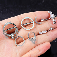 Toposh G23 Clear Rock f136 Titan Bauchnabel Bauchmuskel Knorpel Tragus Daith Ohrstecker Nase-Ring Piercing