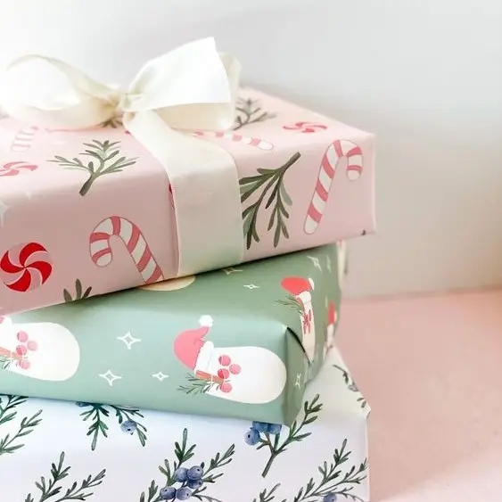 Kertas Pembungkus Natal Hadiah Tahun Baru Kertas Tisu Bunga Buket Kemasan Kertas Pembungkus