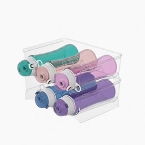 2-Tier Clear Organizer with Dividers Multi-Purpose Slide-Out Storage Container Bathroom Under Sink Organizer Kitchen Fridge Bins