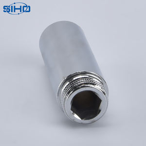 Latón amarillo Color macho cuadrado igual accesorios sanitarios Base aceite agua Gas latón extensión pezón tubería conector cabeza - Product Image 2