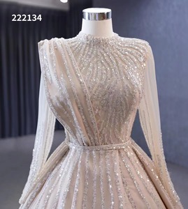 Feishiluo müslüman akşam balo Ballgown kız için yüksek boyun moda abiye giyim elbiseler - Product Image 2