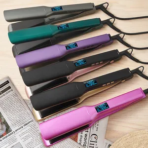 Straightener High Quality Customize Titanium Hair Straightener Professional Flat Irons For Keratin Use Private Label Iron