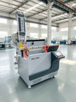 Máquina automática CNC de 800 mm de un solo cabezal para procesamiento de orificios en perfiles de aluminio, fresado y perforación de orificios de cerradura para ventanas y puertas